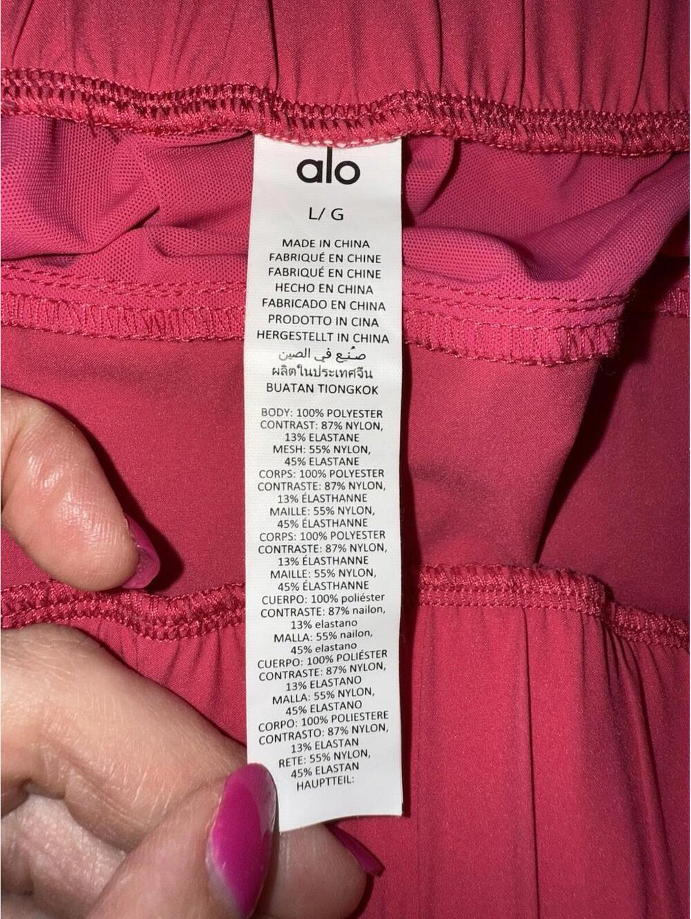 Alo Womens Playmaker Pink Dolphin Shorts Sz L Active Barbie Athleisure #02 - Picture 11 of 12